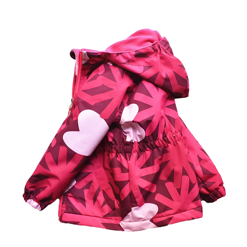 

Girls Fleece Jacket Double-Deck Waterproof Autumn Children Windbreaker Jackets Coats Kids Outerwear Sport hoodie Clothes