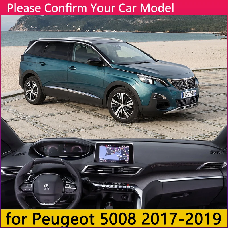 Для peugeot 5008 MK2 Противоскользящий коврик на приборную панель солнцезащитный Коврик Анти-УФ Защита аксессуары с покрытием