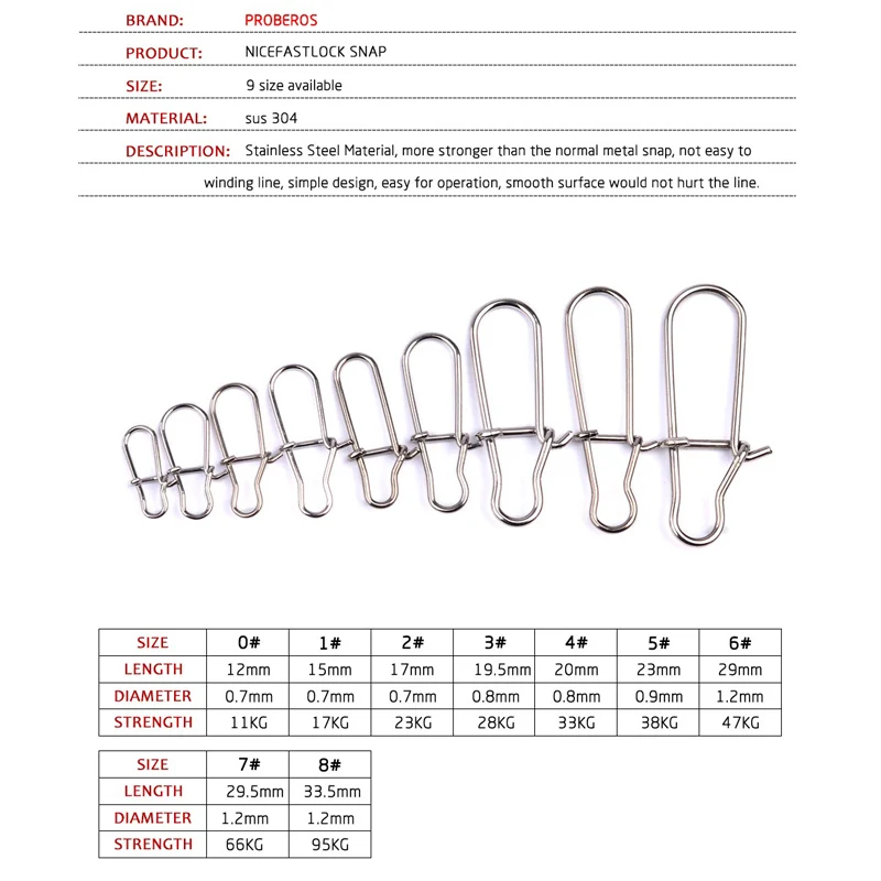 30 шт./пакет Нержавеющая сталь крюк быстрая защелка Замковая оснастки вращающиеся твердые кольца безопасности защелки рыболовный крючок Разъем
