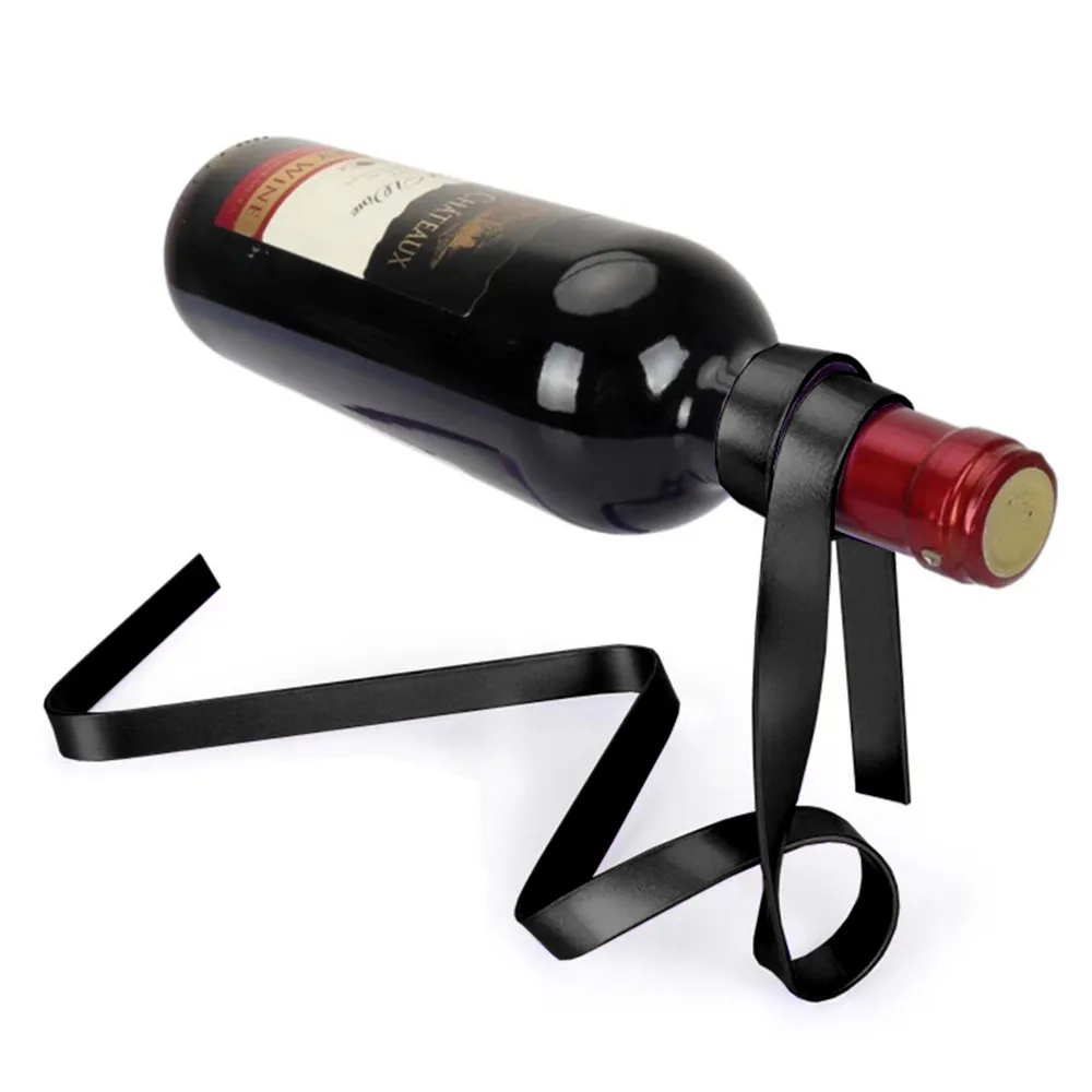 

Magic Floating Colored Ribbon Wine Bottle Holder Rack Stand Bracket Art Dropshipping Apr02