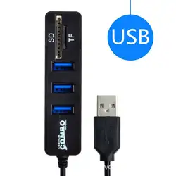 Usb-концентратор с несколькими портами USB 2,0 концентратор с SD/TF кард-ридером. Высокоскоростной разветвитель адаптер расширения TF/SD/USB