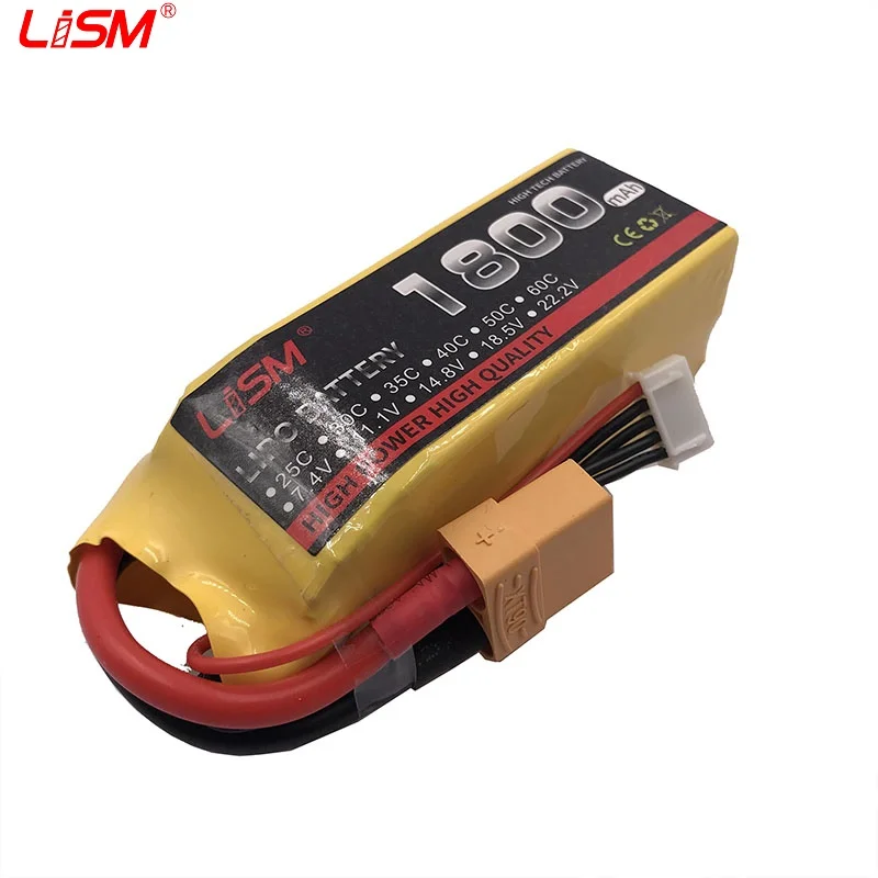 

High Power RC LiPo battery 4S 14.8V 1800mAh 60C Max 120C For RC Airplane Drone Quadrotor High Rate Cell RC Li-ion battery #30A66