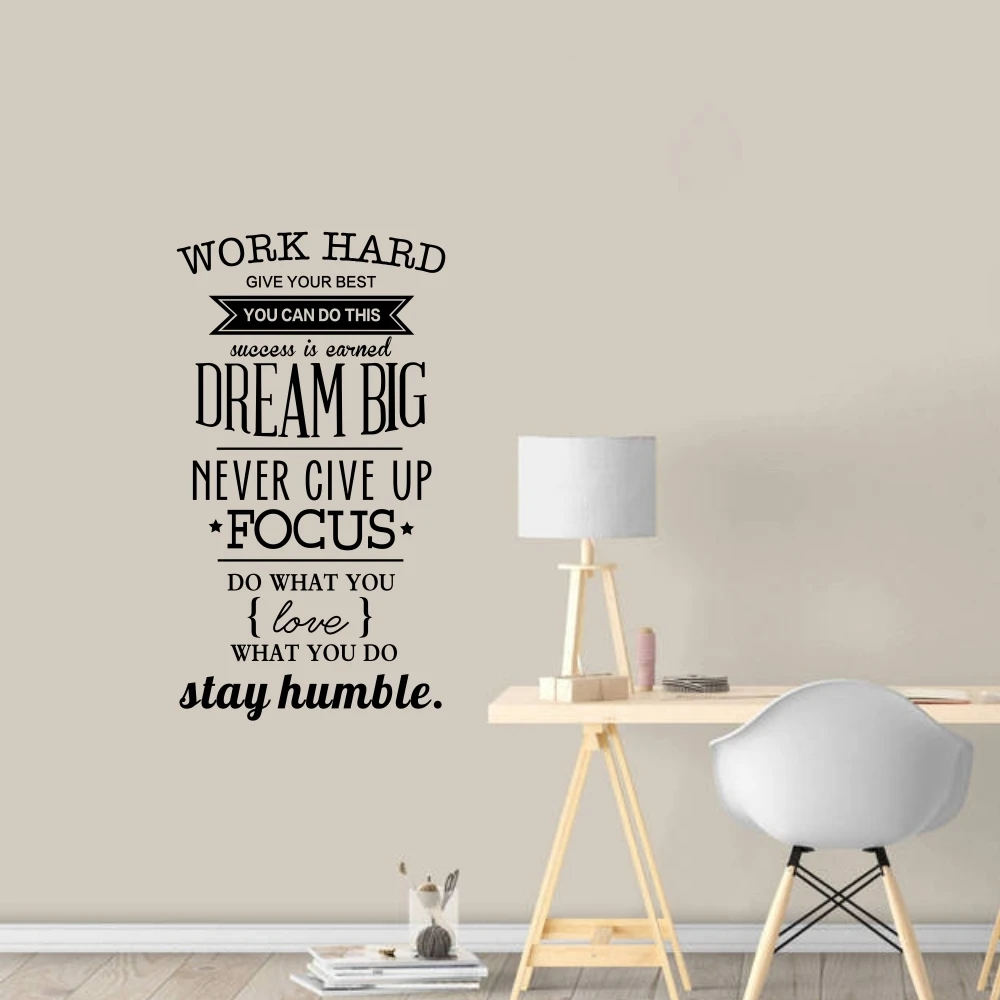 Buy Work Hard Give Your Best Inspirational Quote Vinyl