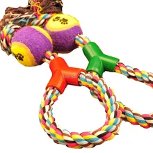 Плетеный Канат Теннисный шаровое шлифование чистые зубы игра Жевательная упражняющая игрушка для питомца собаки кошки