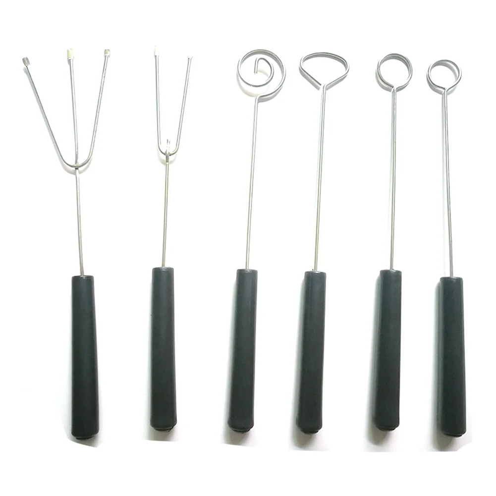 

6pcs/set Kitchen Fondant Truffles Irregular Tool Cake Decoration Chocolate Fork DIY Bakeware Stainless Steel Accessories Dipping