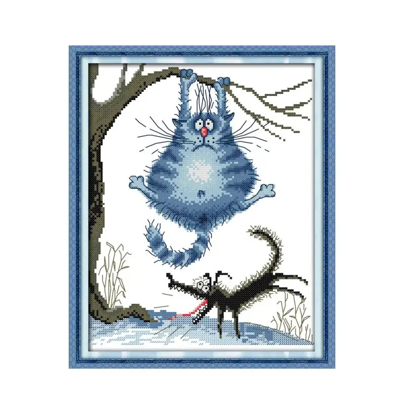 

Should Lost Weight Earlier Joy Sunday Cartoon Cross Stitch Patterns 11CT 14CT Printed on Canvas DIY Cross Stitch Kits for Kids