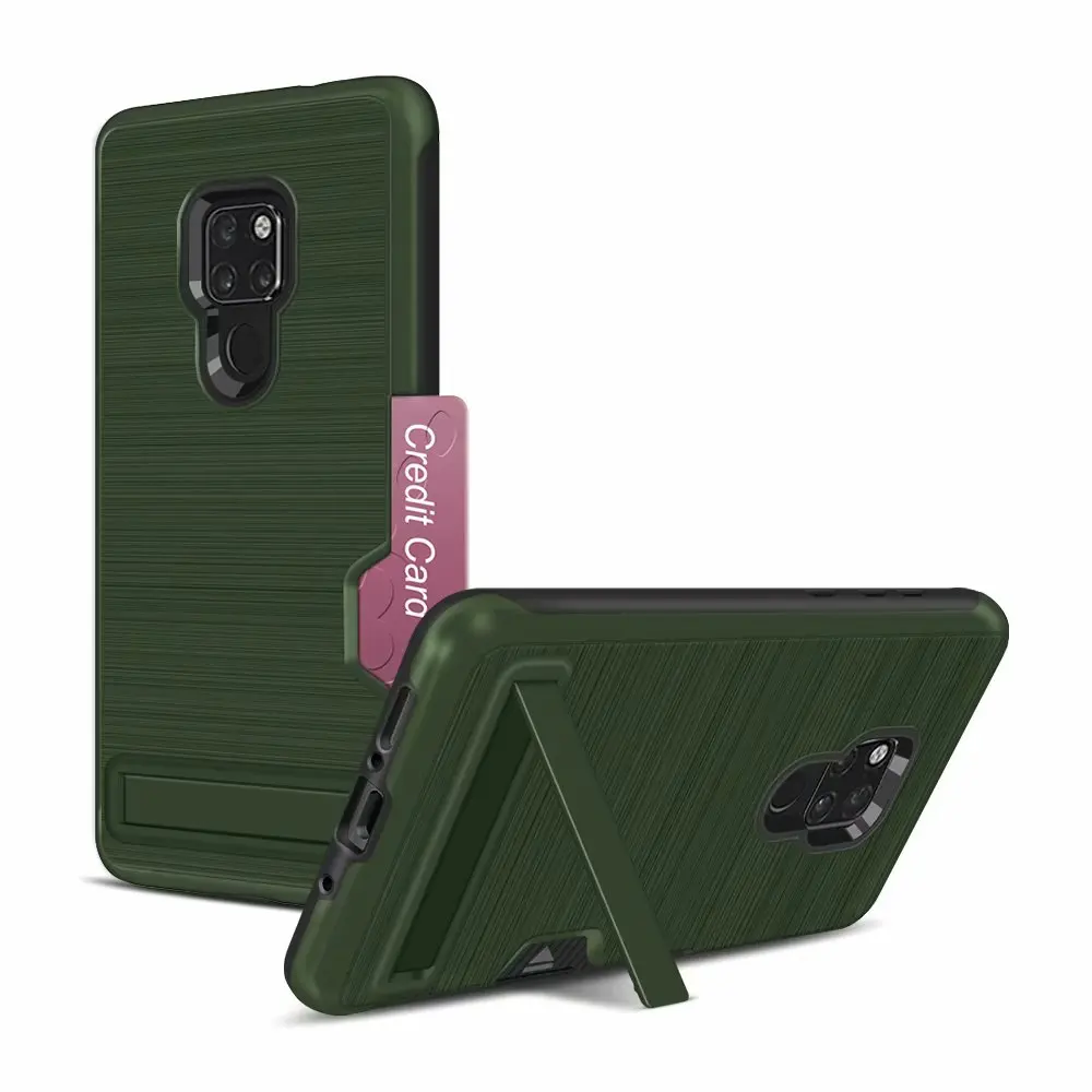 

For Huawei Mate 20 case Hybrid Armor with Stand TPU PC Brushed Hard Card Slot Holder Phone Case For Huawei Mate 20 Pro P30 Pro
