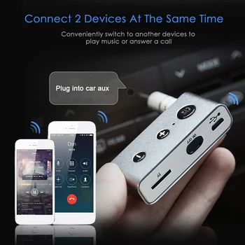 

Bluetooth Aux 3.5mm Jack Bluetooth Car Kit Hands Free Music Audio Receiver Adapter Auto AUX Kit for Speaker Bluetooth BT710