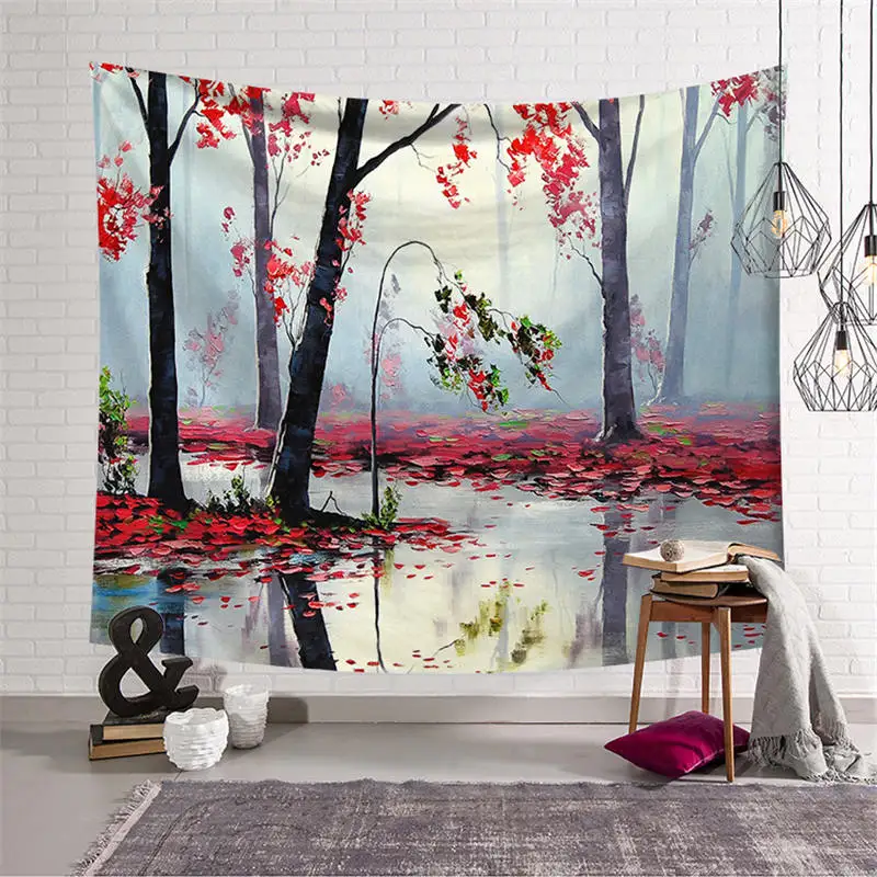 

Forest Printed Large Tapestry Wall Hanging Hippie Carpet Mandala Bedspread Beach Towel Yoga Mat Tablecloth Blanket Home Decor