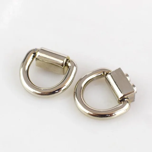 10Pcs High Quality D Ring Bag Side Clip Buckles Screw Handbag Chain