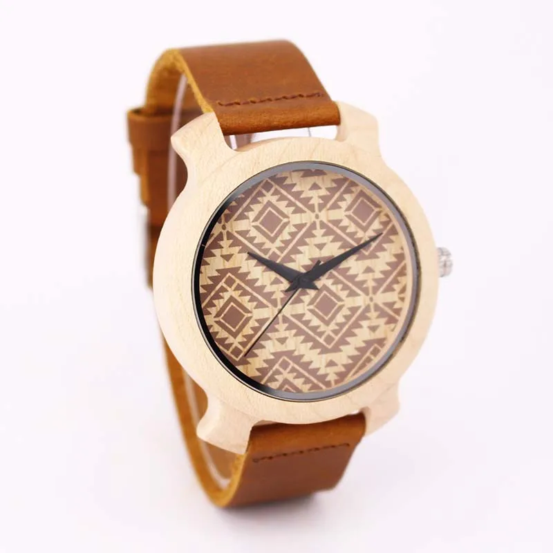 white personality bamboo wood leather mens watch  (14)