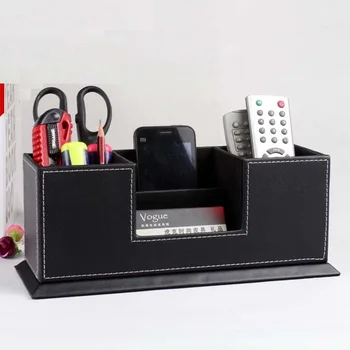 

Europe leather+wooden makeup storage box home office storage desktop organizer desk office organization decor home office SNH003