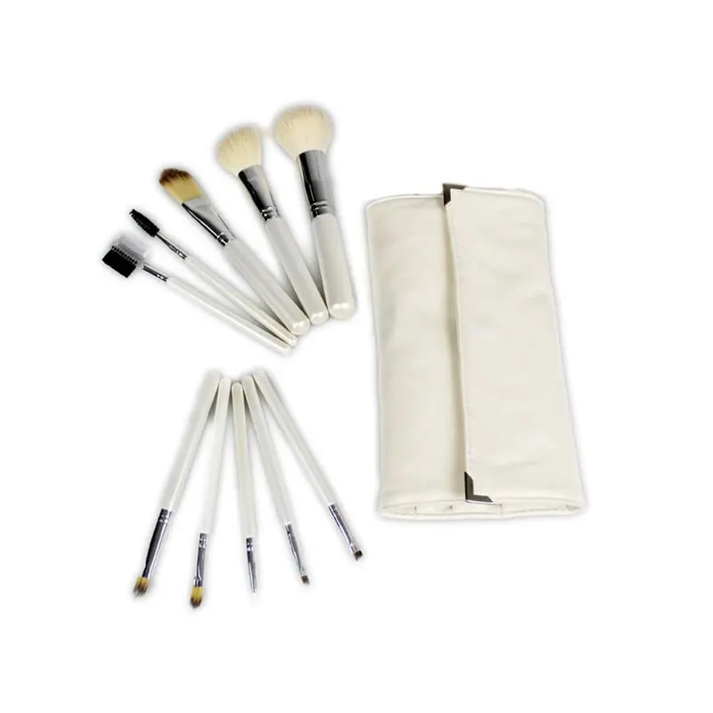 Новые 10 шт. Pro Белый Make Up Kit Макияж Расчёски для волос Макияж Кисточки комплект с кожаная сумка
