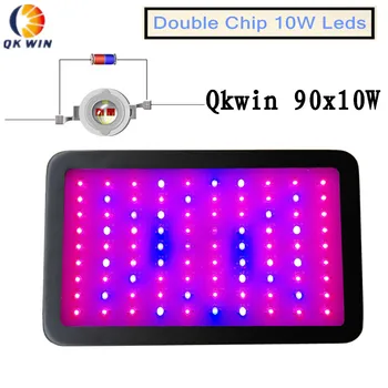 

Doule chip 900W LED Grow Light 90x10w hydropomics lighting 220W True Power Full Spectrum for Hydroponic Planting shipping