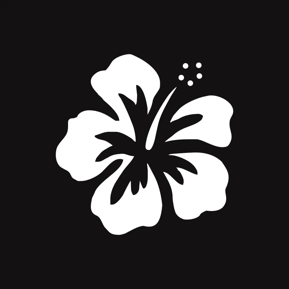 Cunymagos Hawaiian Hibiscus Flower Vinyl Stickers Car Styling Decal Fashion Creative Car Window Auto Motorcycle Sticker 1313cm (4)