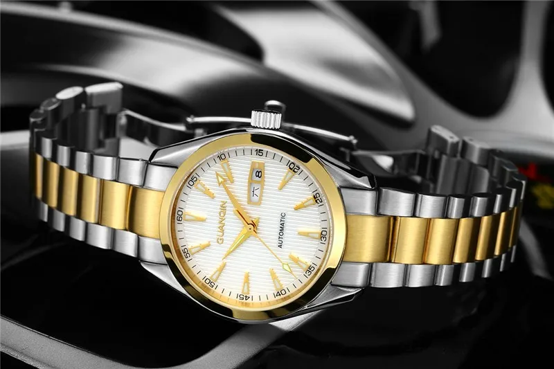 Mens Watches GUANQIN Clock Men Wristwatch Mens Automatic Self-Wind Sapphire Crystal Luminous Waterproof Luxury Mechanical Watch (2)