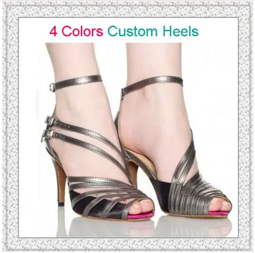 New 2017 Professional Popular Silver PU Women s Latin Dance font b Shoes b font Ladies