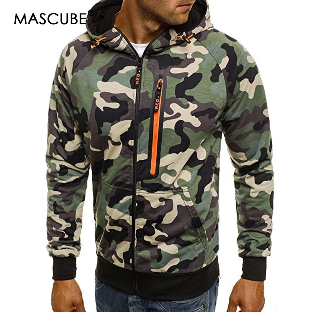 Great Value MASCUBE 2019 Spring Camouflage Men Sets Tracksuit Men Sweatshirts Zipper Cardigan Sportswear Jackets Slim Hoodie sudadera hombre