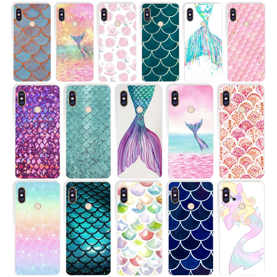 

143AQ Mermaid Fish Scale Soft Silicone Tpu Cover phone Case for xiaomi redmi 6 pro note 6 pro 5 plus 4 4x mi 8