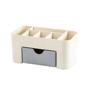 

Plastic Cosmetic Storage Box with Small Drawer Jewelry Sundries Desk Container Hot Mdf
