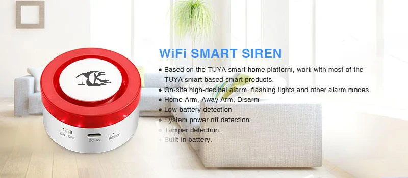 Беспроводной Wi Fi сигнализации системы сирена безопасности smart life приложение управление совместимость с Alexa камера