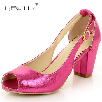 

Lsewilly PU Summer Sandals High Heels Sandals Sexy Peep Toe Women's Fashion Shoes New Thick Platform Buckle Straps Sandals S320
