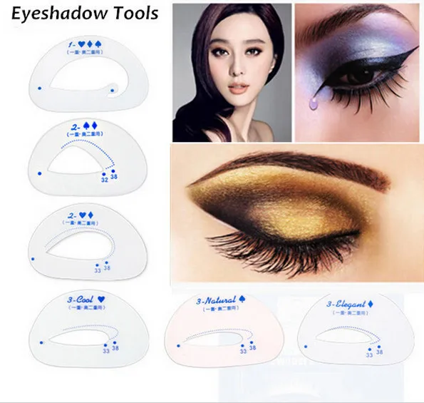 6pcs/pack Cat Smokey Eye Makeup Stencils Eyebrow Stencil Eyeshadow Models Card Auxiliary Makeup ...