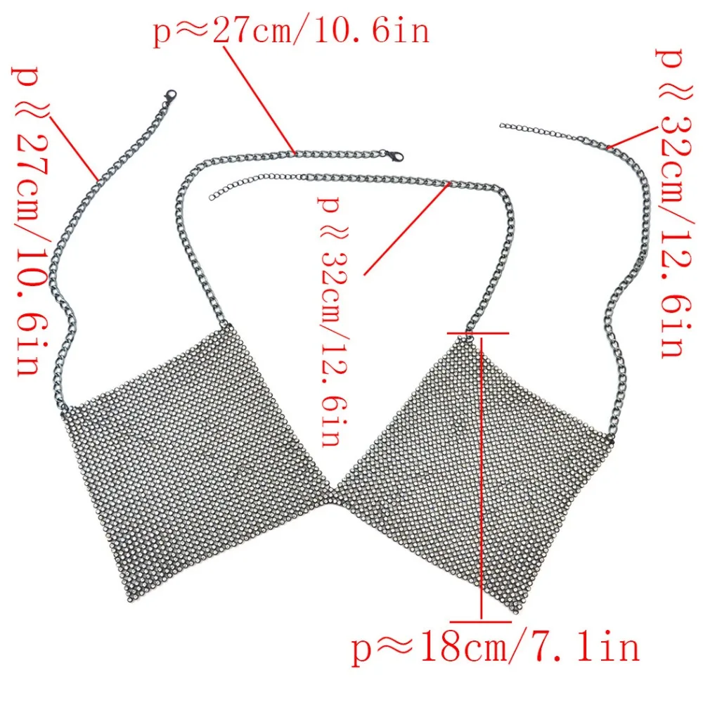 Цыганский сетчатый пирсинг сексуальный полый грудь цепь для тела кристалл бикини бюстгальтер жгут V массивное ожерелье женские талии украшения для живота, для тела