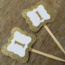 Блестки потертый шик кекс custom на заказ номер празднование дня рождения, юбилей еды выбирает свадебный торт Топпер