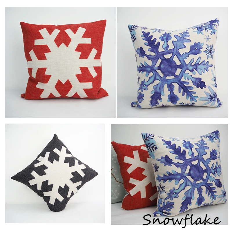 snowflake pillow cover for 12x12 14x14 16x16 18x18 20x20 24x24 inch