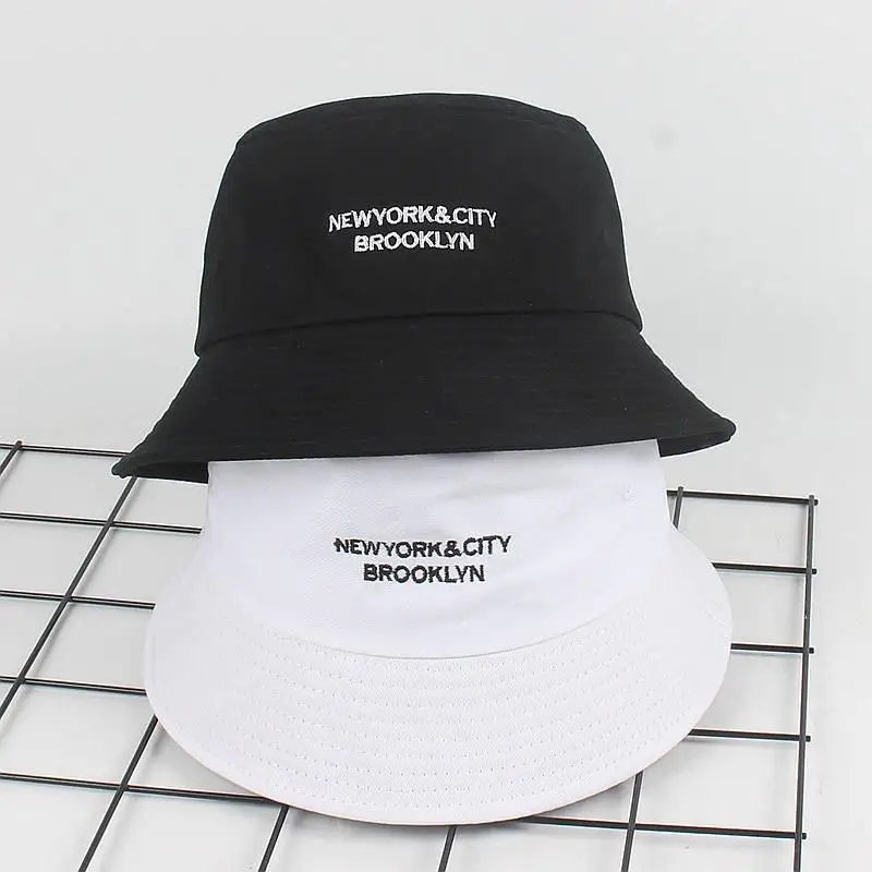 

2017 cotton letter embroidery bucket hat Fisherman hat Folding cap outdoor travel hat Sun cap hats for men and women 24