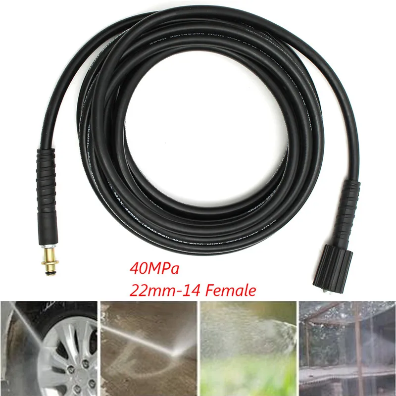 

High Pressure Washer Hose 7.5m Compatible Wash Car Connector Black Replacement Extension Pressure Washing Hose
