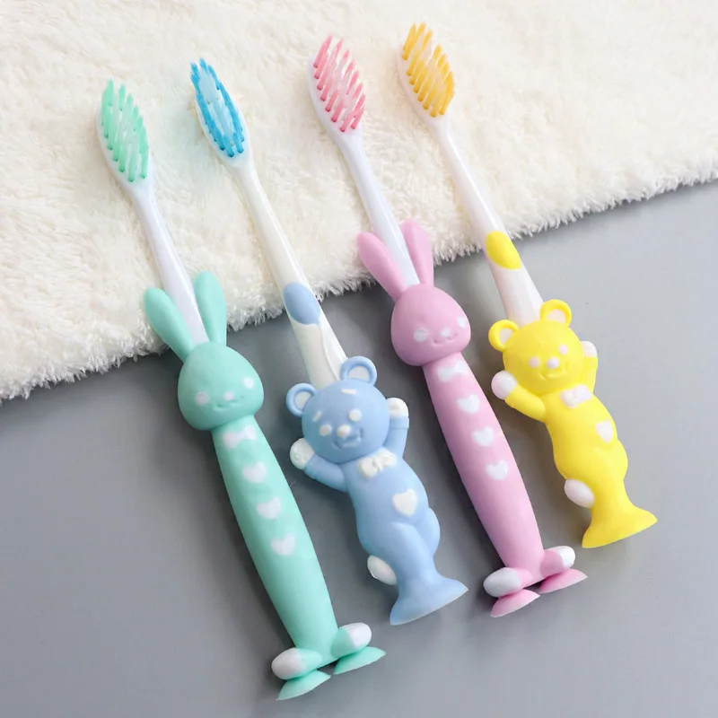 

4pcs/set Children Soft bristle toothbrush baby Oral Hygiene Cute Cartoon Rabbit Bear Dental Care Cleaning Teeth Brushes NBB0333