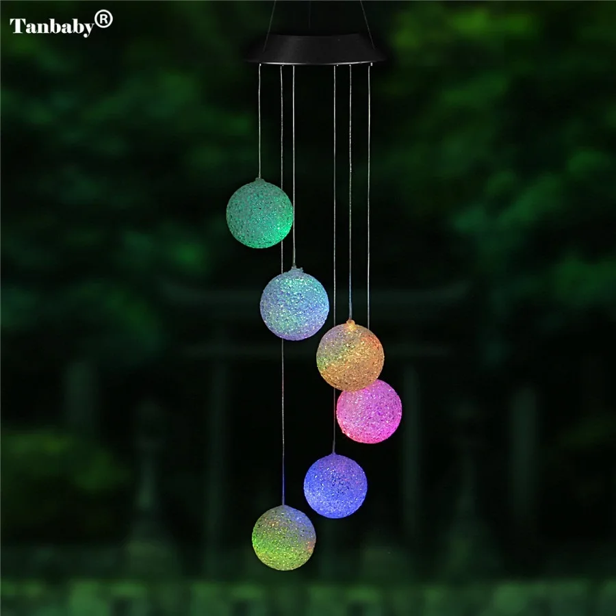 

Led Solar Light 6Leds Ball Hanging Solar Wind Chimes Lights Decorative LED Light For Window Party Garden LED Decorative Lighting