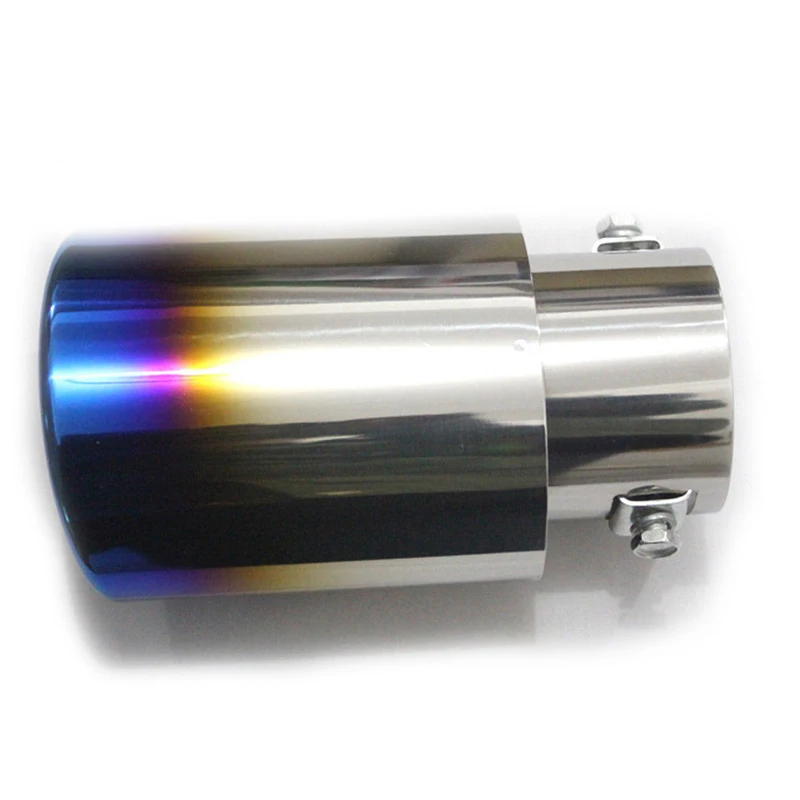 JX-LCLYL Colorful Stainless Steel Car Rear Tail Exhaust Straight Pipe Muffler Tips