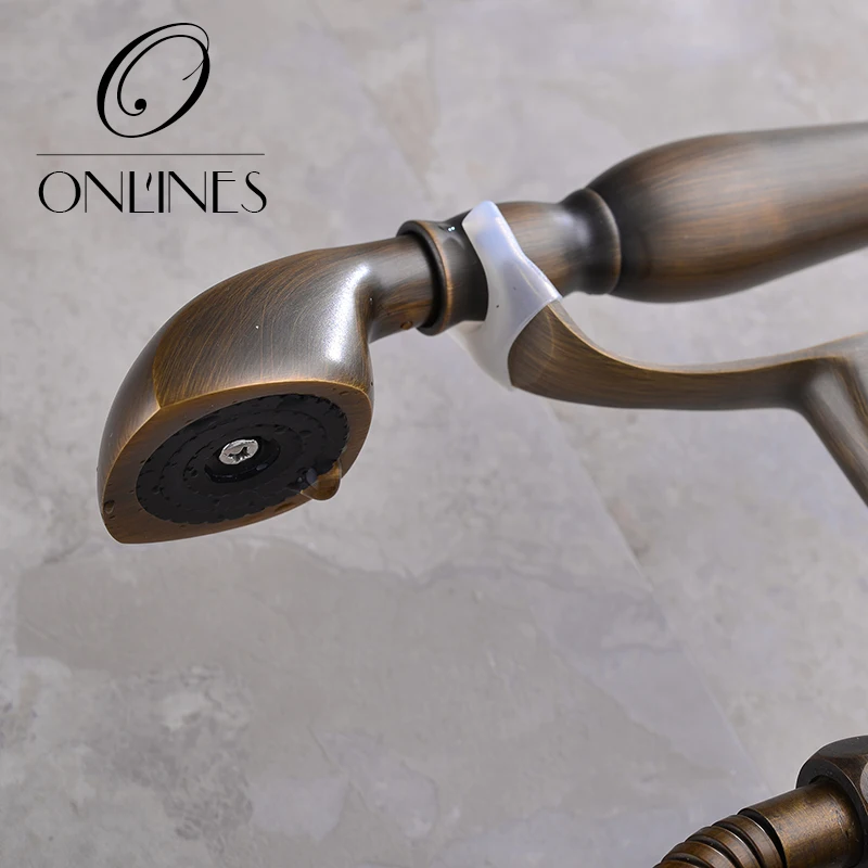 German online European antique full copper bathtub faucet shower faucet hot and cold bathtubs