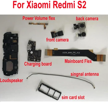 

Original Xiaomi Redmi S2 Front BACK REAR Camera Charging Main board flex cable Power Volume Sim Card Slot Antenna Loudspeaker
