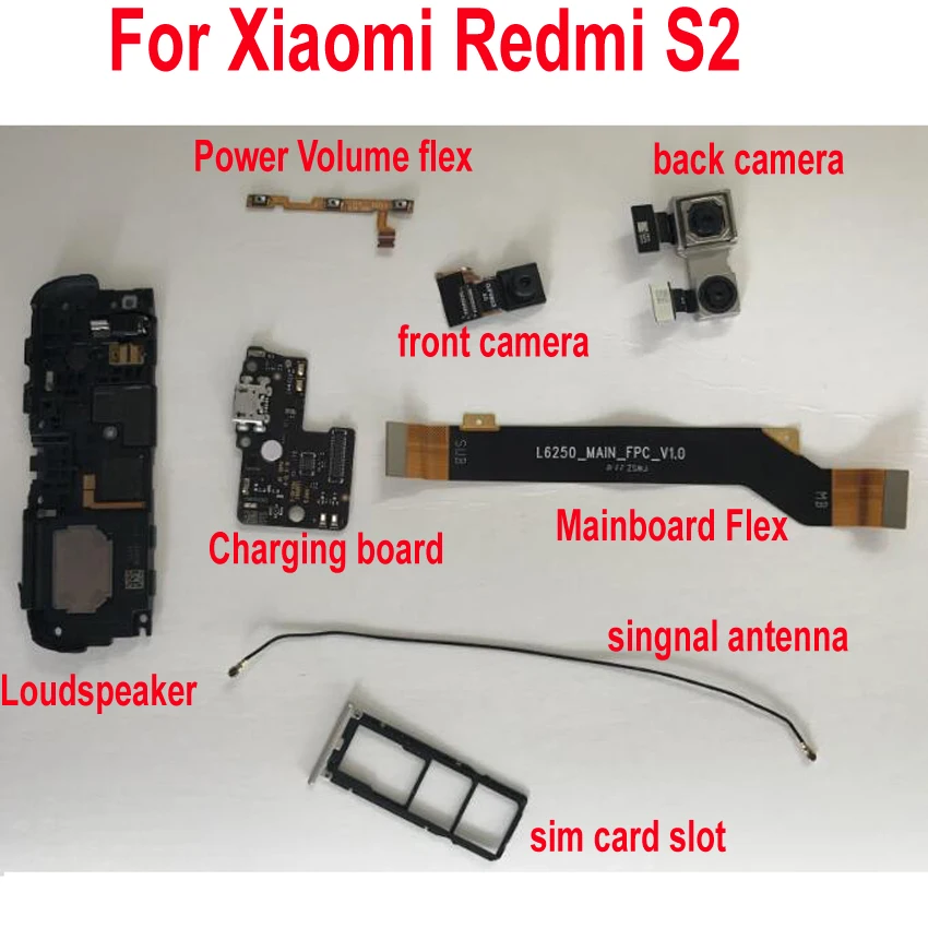 Оригинальный Xiaomi Redmi S2 фронтальная задняя камера зарядная основная плата гибкий