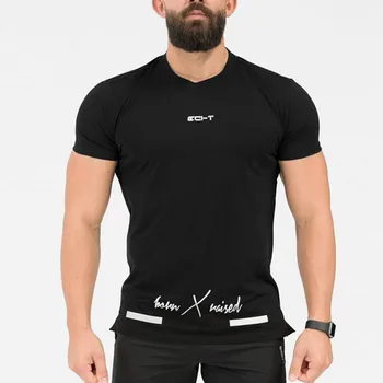 

Mens cotton Short sleeve t shirt 2018 Summer New Casual Fashion Slim T-Shirt Male Gyms Fitness O-Neck Brand Tees Tops clothing