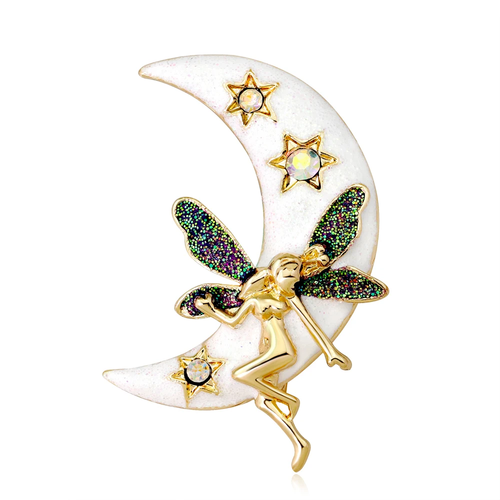 

Lkeran New popular brooch fashion cartoon moon goddess brooch alloy oil lady brooch clothing accessories