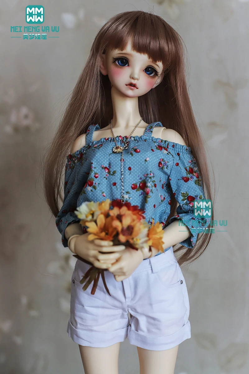 BJD Кукла Одежда для 1/3 BJD кукла аксессуары Мода темперамент печати рубашка+ белые повседневные шорты