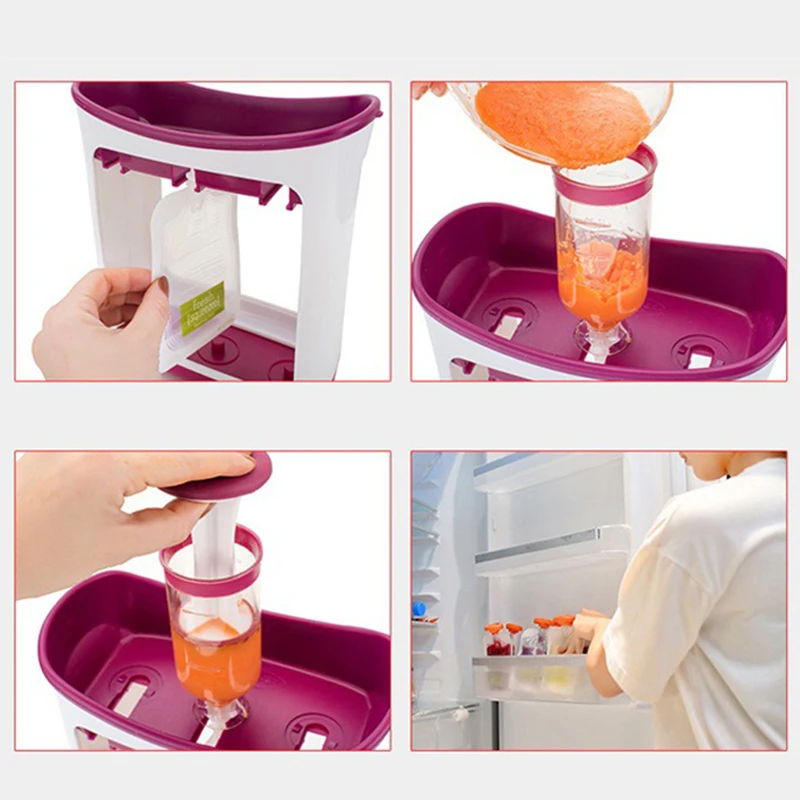 Squeeze Juice Station Baby Food Organination Storage Containers Baby