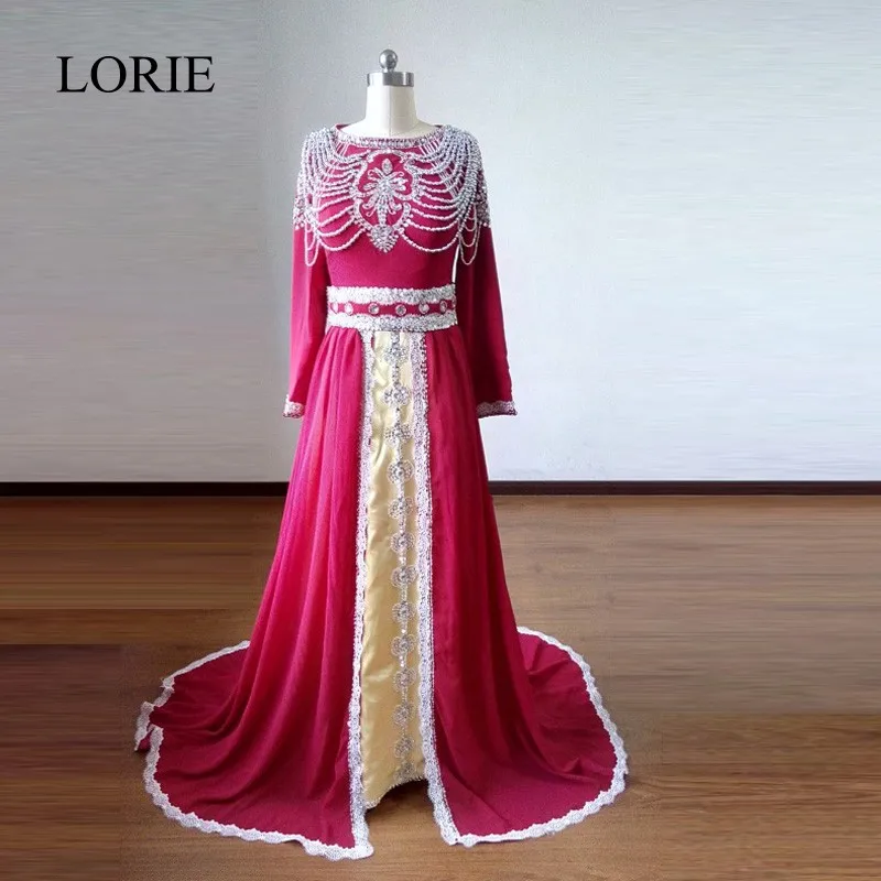 

Luxury Dubai Kaftan Dress Long Sleeve Robe De Soiree 2018 Elegant Arabic Women Evening Gowns Formal Prom Party Dresses