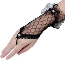 1Pair Short Wrist Fingerless Lace Wedding Gloves New Hot Sale Fashion White,Ivory Bride Bridal Gloves Wedding Accessories