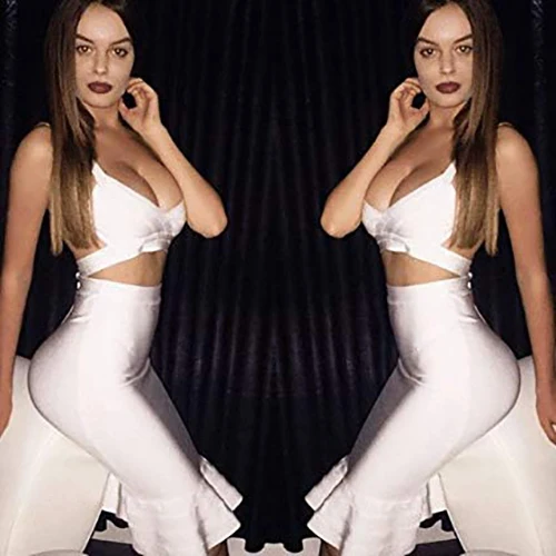 HLBandage High Waist Fishtail Fluted Hem Knee Length Bandage Skirts B01CQNQ7K0_4