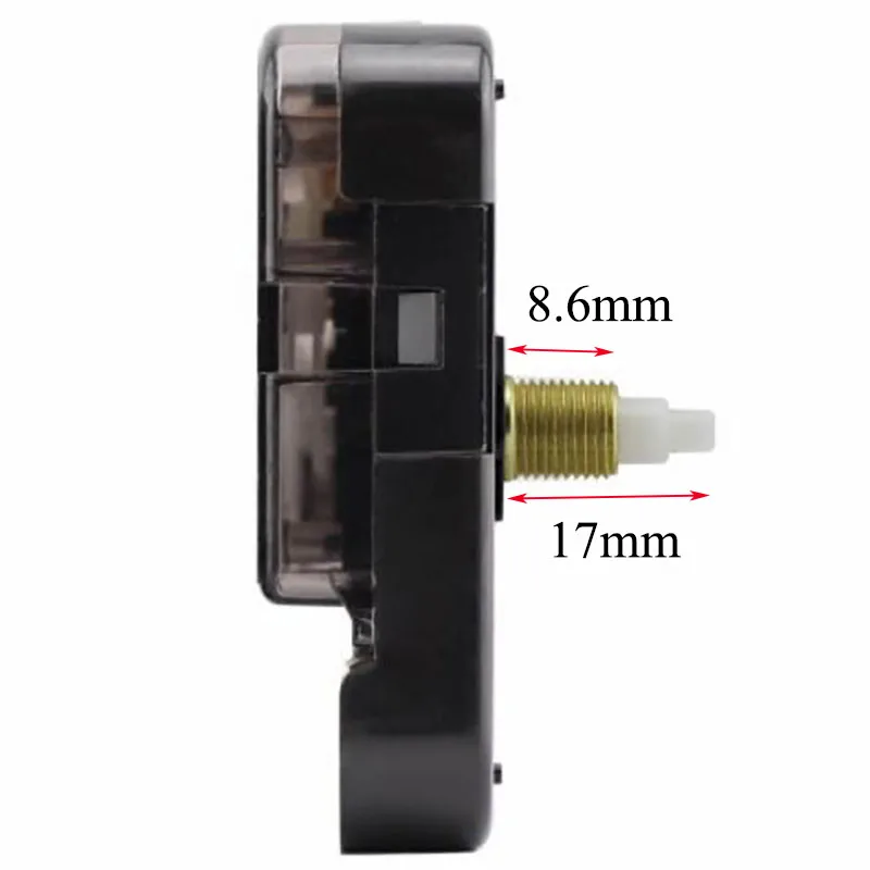 17mm Axis length Mute 12888 Clock Accessory Quartz Movement 6mm Black Screw Plastic Sweep Movement With Clock Hand DIY Clock