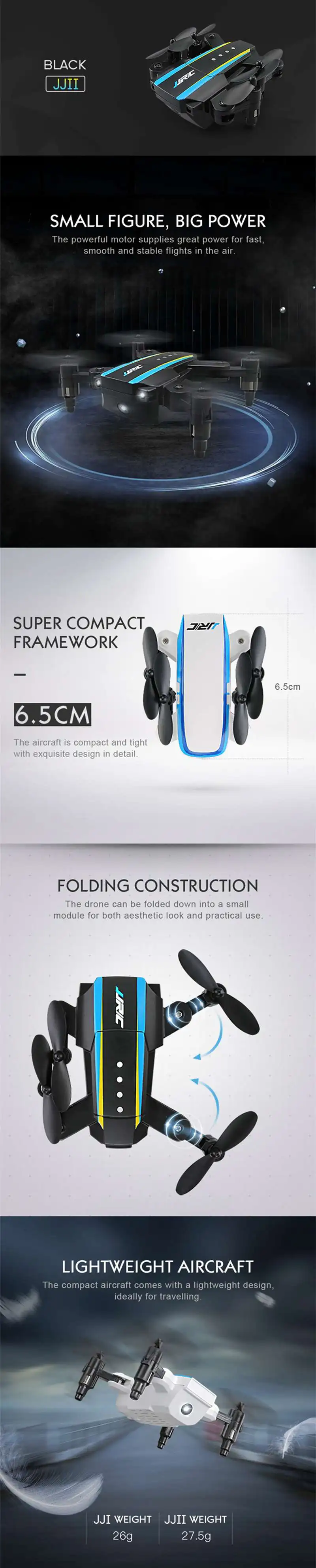 JJRC H345 JJI JJII мини 2,4 г 4CH 6axis Безголовый режим Складная рукоятка двойной Дрон Квадрокоптер с дистанционным управлением комбо RTF в рождественском стиле Рождественский подарок