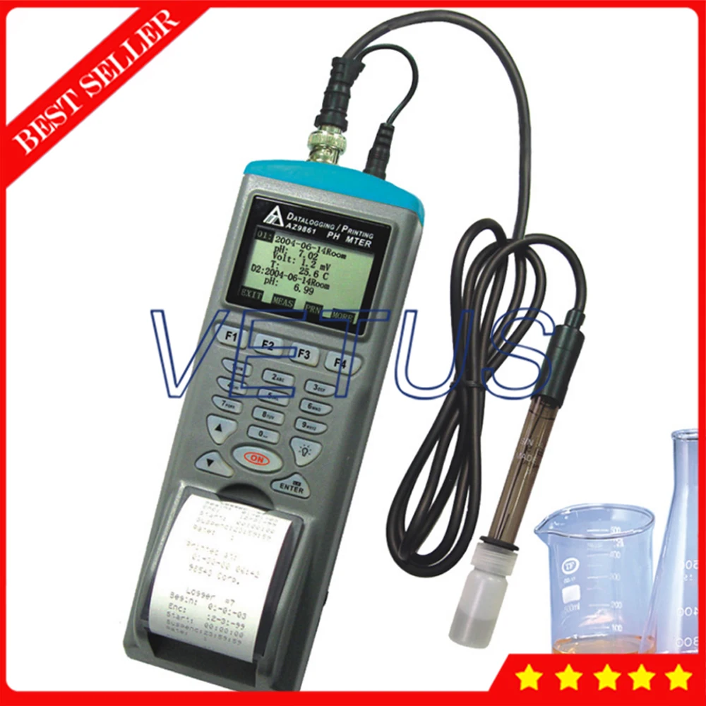 

AZ9861 Water Quality Analyzers pH Meter Tester pH mV electronic data logger with printer