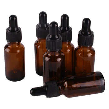 

6pcs 20ml Amber Glass Dropper Bottles with Pipette Empty Perfumes Bottles Liquid Jars