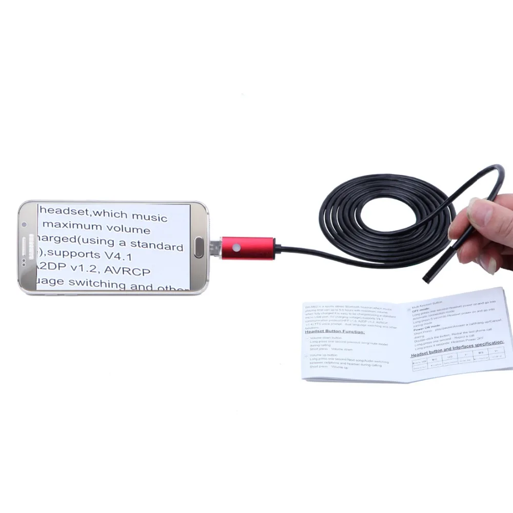 Usb эндоскопическая камера HD 2 м кабель IP67 водонепроницаемая 7 мм Micro Android OTG PC